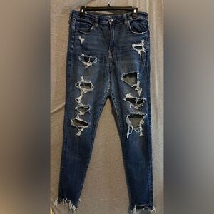 Distressed Blue Jeans